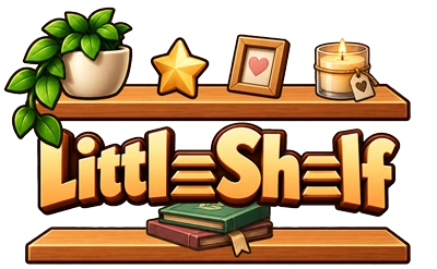 A LittleShelf shelf full of collected items